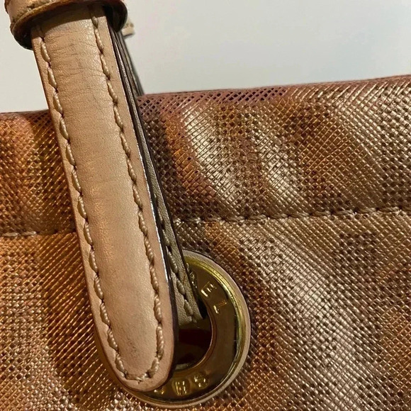 Michael kors bronze canvas hobo handbag - Picture 11 of 16